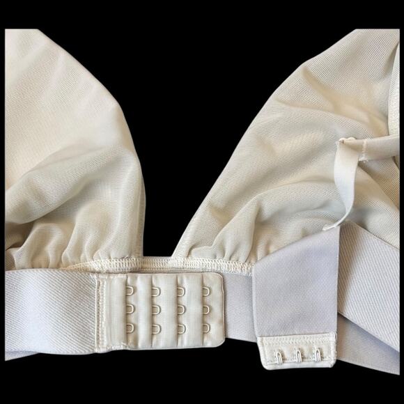 EUC SKIMS Cotton Ribbed Plunge Bralette in Bone Size Large - Picture 9 of 12